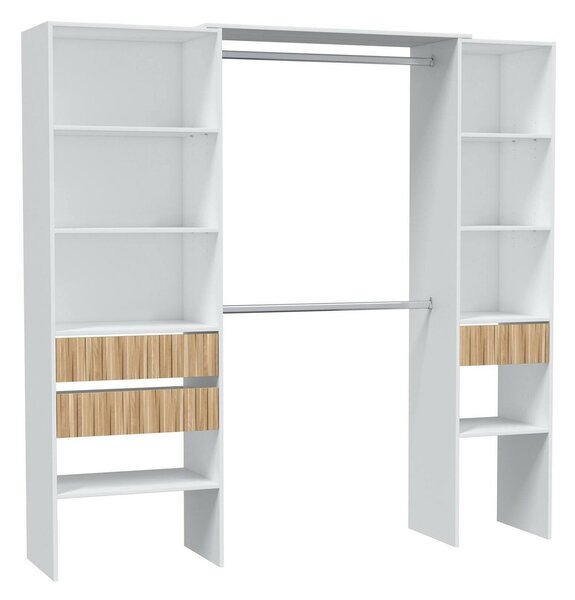 Cabina armadio classica bianca e rovere 196x187h cm - Ary