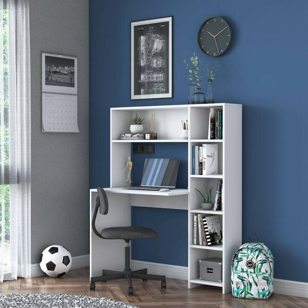 Scrivania studio bianca 113x40cm con libreria - Arapaho