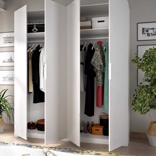 Guardaroba 4 ante bianco lucido 180x204h cm - Iuventas