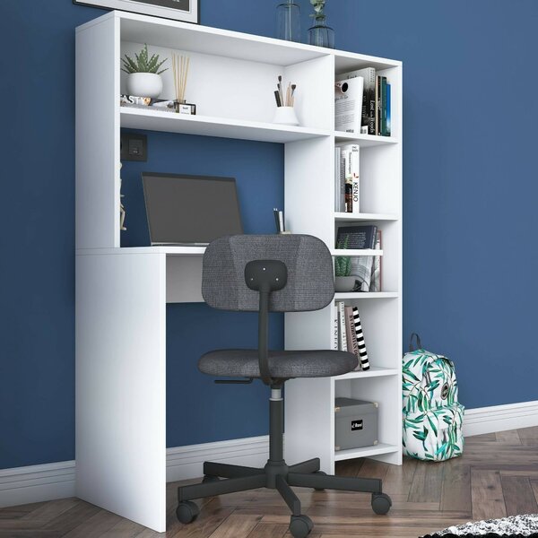 Scrivania studio bianca 113x40cm con libreria - Arapaho
