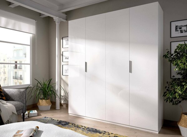 Guardaroba 4 ante bianco lucido 180x204h cm - Iuventas