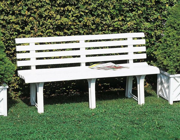 Panchina da esterno Artur, 145x49h74 cm, Bianco