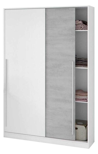 Guardaroba con appendiabiti cemento e bianco 120x200h cm - Aristode