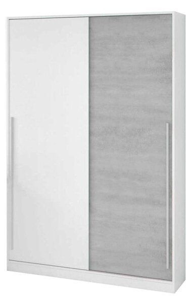 Guardaroba con appendiabiti cemento e bianco 120x200h cm - Aristode