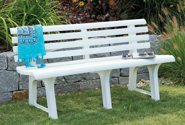 Panchina da esterno Artur, 145x49h74 cm, Bianco