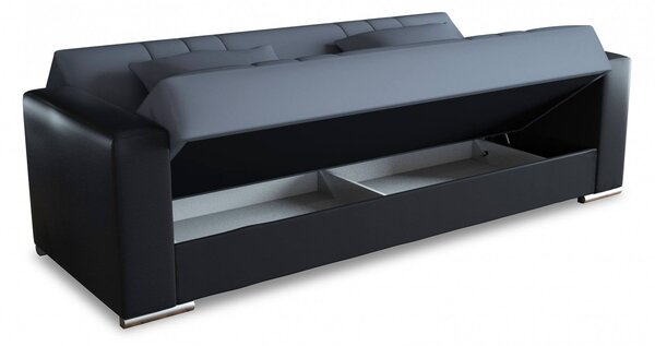 Divano letto reclinabile nero e grigio 230x96cm - Arix
