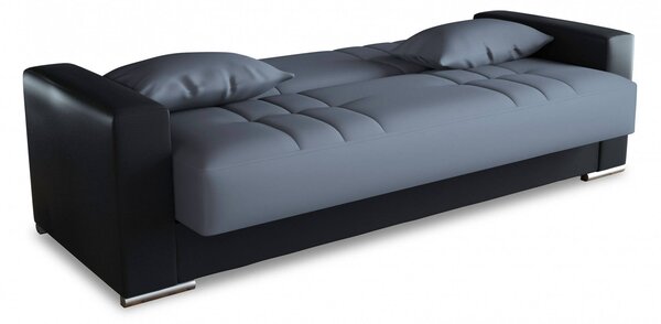 Divano letto reclinabile nero e grigio 230x96cm - Arix