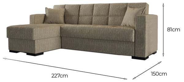 Divano letto design beige 227x150cm - Armadillo