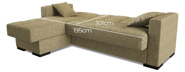 Divano letto design beige 227x150cm - Armadillo
