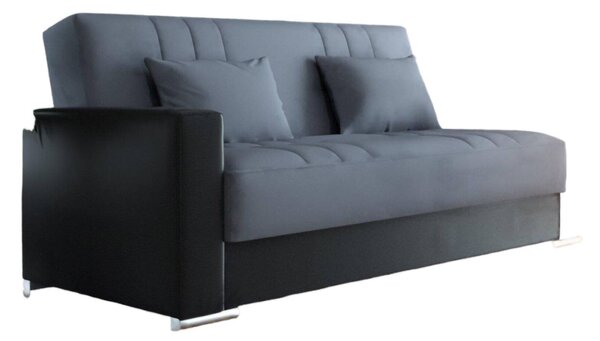 Divano letto reclinabile nero e grigio 230x96cm - Arix