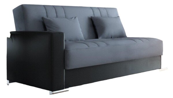 Divano letto reclinabile nero e grigio 230x96cm - Arix