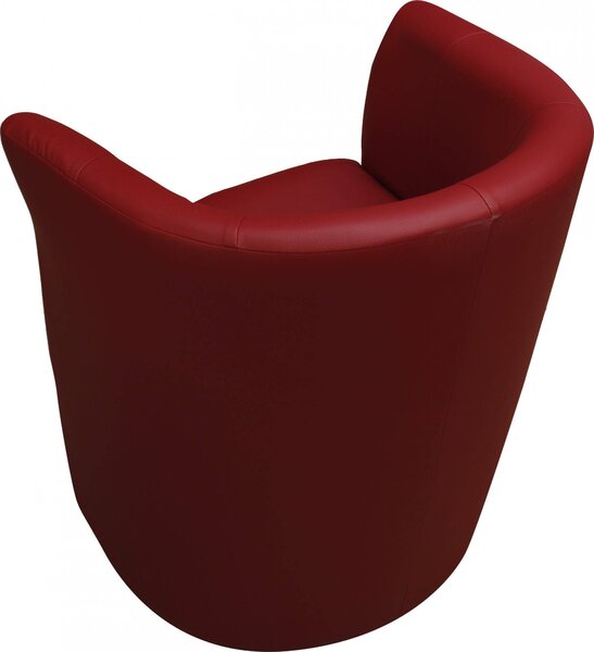Poltrona moderna in ecopelle con braccioli rossa - Ago