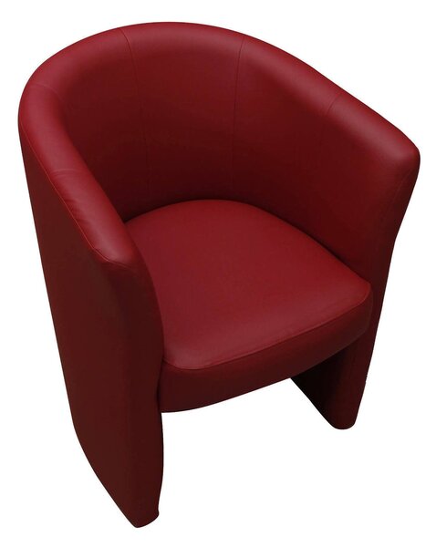 Poltrona moderna in ecopelle con braccioli rossa - Ago