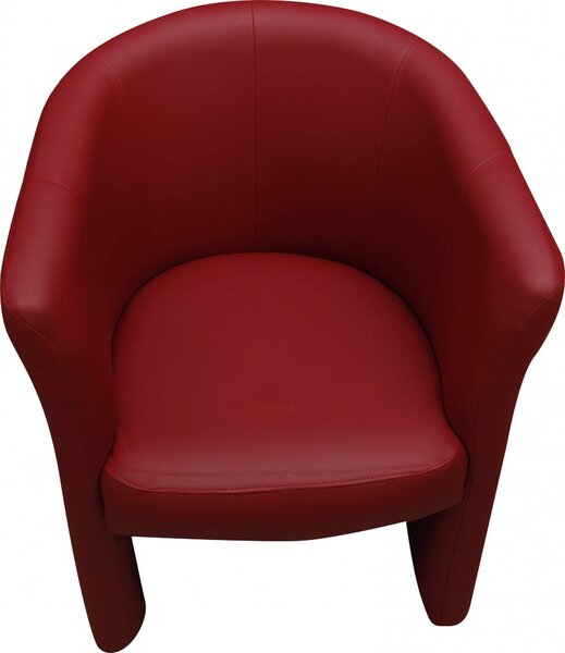 Poltrona moderna in ecopelle con braccioli rossa - Ago