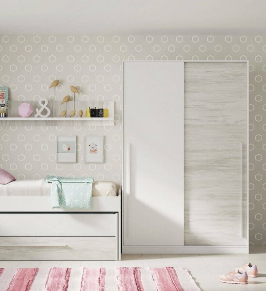 Guardaroba con ripiani regolabili bianco anticato 120x200h cm - Aristode