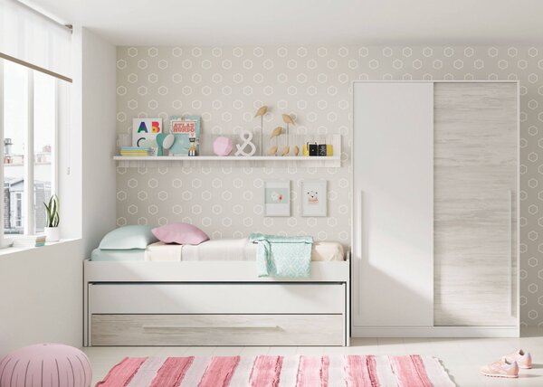 Guardaroba con ripiani regolabili bianco anticato 120x200h cm - Aristode
