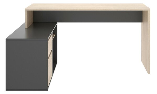 Scrivania angolare rovere e antracite 139x92cm con 1 cassetto - Andor