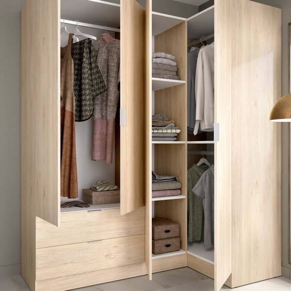 Guardaroba angolare moderno rovere 173x184h cm - Efesto