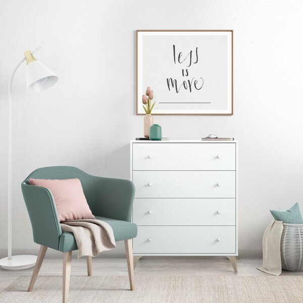 Cassettiera con maniglie bianca 78x95h cm - Aquilea
