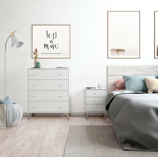 Cassettiera con maniglie bianca 78x95h cm - Aquilea