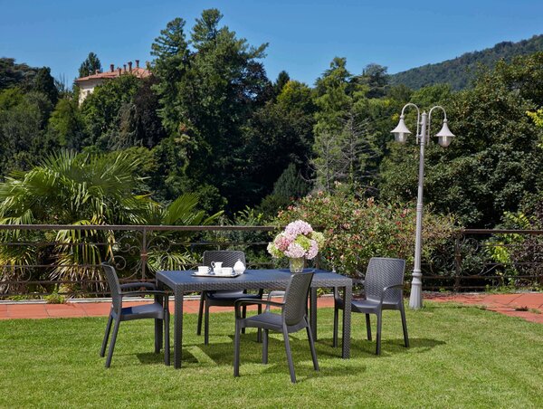 Tavolo da giardino 8 posti 138x78cm antracite - Arca