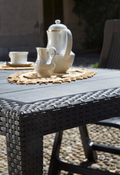 Tavolo da giardino 8 posti 138x78cm antracite - Arca