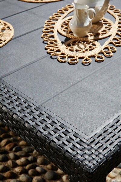 Tavolo da giardino 8 posti 138x78cm antracite - Arca