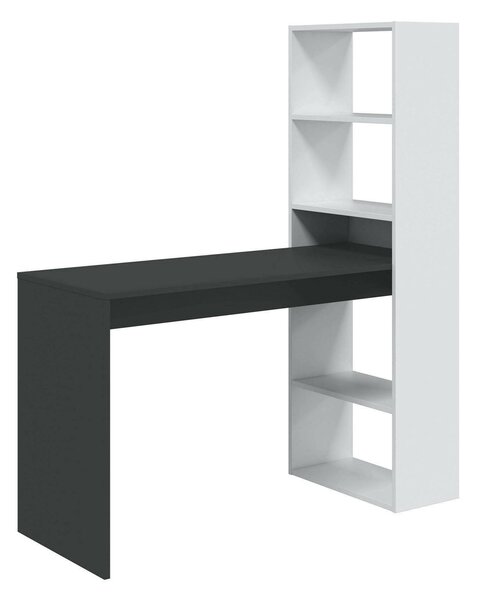 Scrivania lineare bianca e antracite 120x53cm con libreria - Ali
