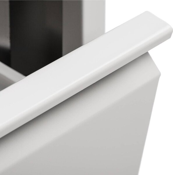 Pattumiera Bianco Capacità 72 (18 per Secchio) Fissaggio a Muro Opzionale 60x25x93h cm, 4 Cestini - Anukhatun