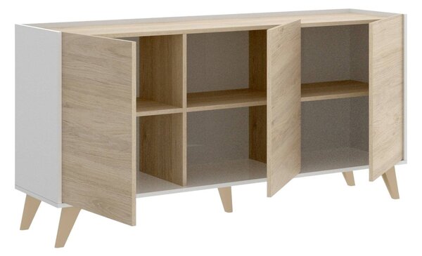 Credenza rovere e bianca 155x43x75h cm 3 ante - Afrodite