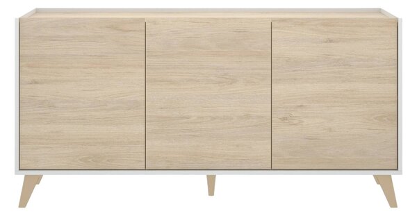 Credenza rovere e bianca 155x43x75h cm 3 ante - Afrodite