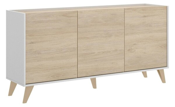 Credenza rovere e bianca 155x43x75h cm 3 ante - Afrodite