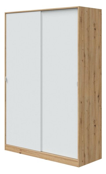 Guardaroba con ripiani regolabili bianco e rovere nodi 120x200h cm - Adrenalin