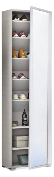 Scarpiera alta bianca 50x182h cm anta a specchio - Asiago