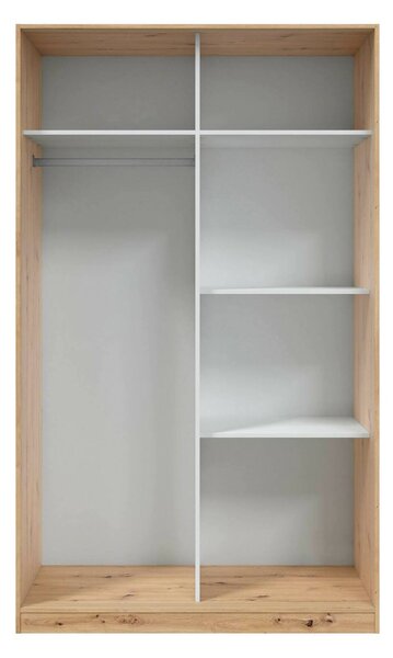 Guardaroba con ripiani regolabili bianco e rovere nodi 120x200h cm - Adrenalin