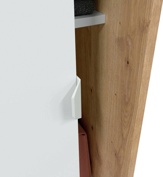 Guardaroba con ripiani regolabili bianco e rovere nodi 120x200h cm - Adrenalin