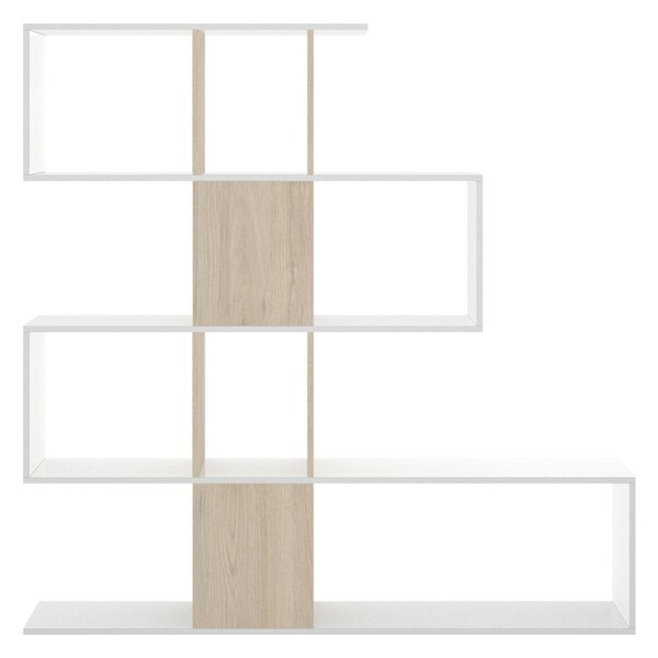 Libreria divisoria bianca lucida e rovere 145x145h cm - Ax