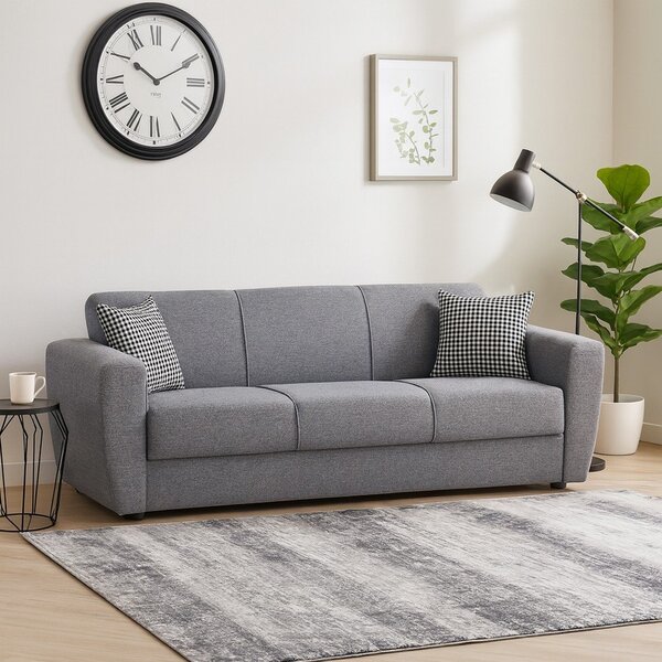 Divano letto matrimoniale grigio 223x80cm - Nox