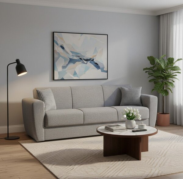 Divano letto matrimoniale grigio 223x80cm - Nox