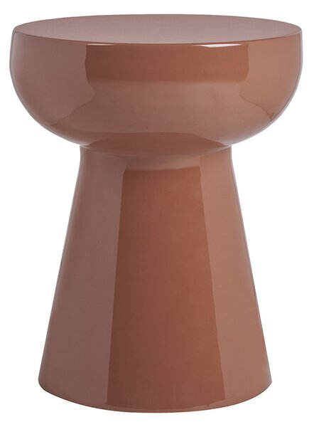 Tavolino da appoggio rotondo in metallo smaltato terracotta D34 cm MOGOU