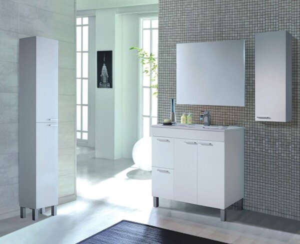 Mobile colonna bagno classico 2 ante 30x182h cm bianco lucido - Ark