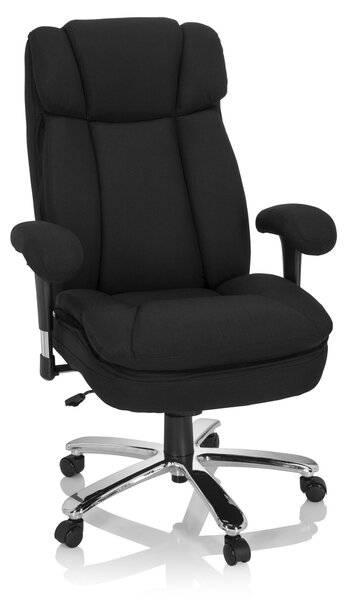 Sedia da ufficio XXL modello BUILDER I, rivestita in tessuto nero, con altezza regolabile