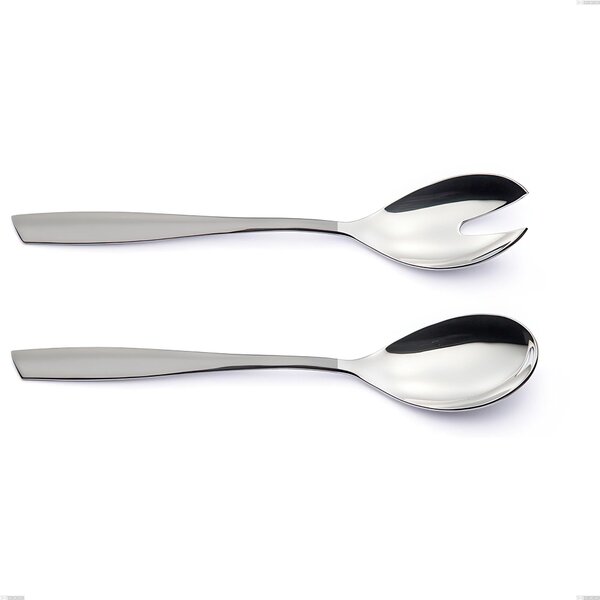 Coppia insalata Eleven Twin, acciaio 18.10 aisi 304 lucida con manici satinati, lunghezza 253 mm