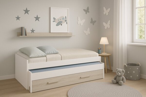 Letto bambini contenitore199x96cm bianco - Art