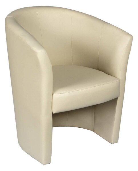 Poltrona moderna in ecopelle con braccioli beige - Ago
