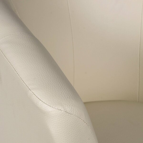 Poltrona moderna in ecopelle con braccioli beige - Ago