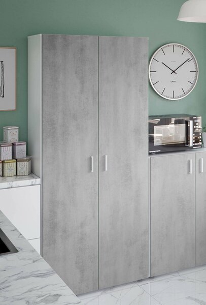 Armadio cemento e bianco cucina 80x182h cm - Ashkita