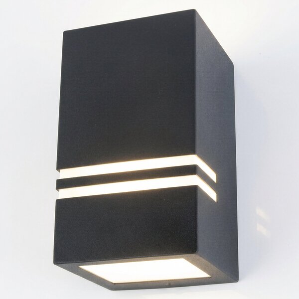 Grafner® Lampada da parete in acciaio inossidabile 5142, luce diffusa verso il basso, colore nero