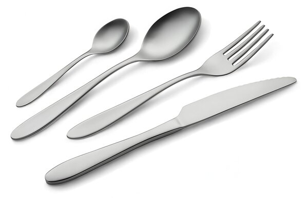 Confezione vetrina 24 pezzi ISCHIA sabbiato, Acciaio inox Aisi 430 Posate sabbiate, spessore 2,5 mm