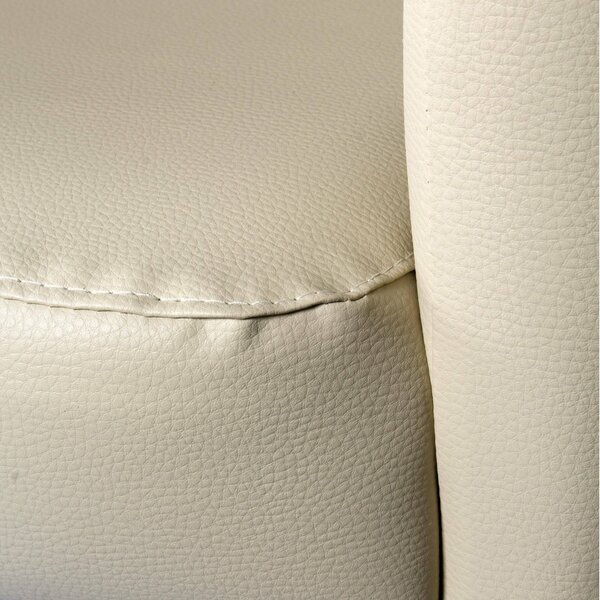 Poltrona moderna in ecopelle con braccioli beige - Ago